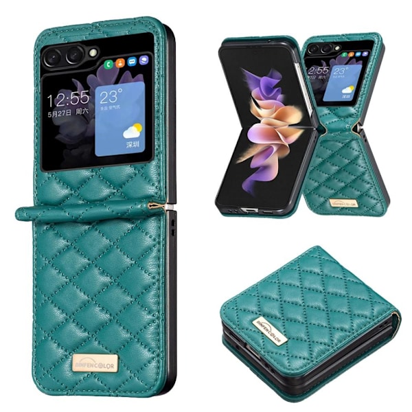 Samsung Galaxy Z Flip 5 Skal Diamond Textur Grön