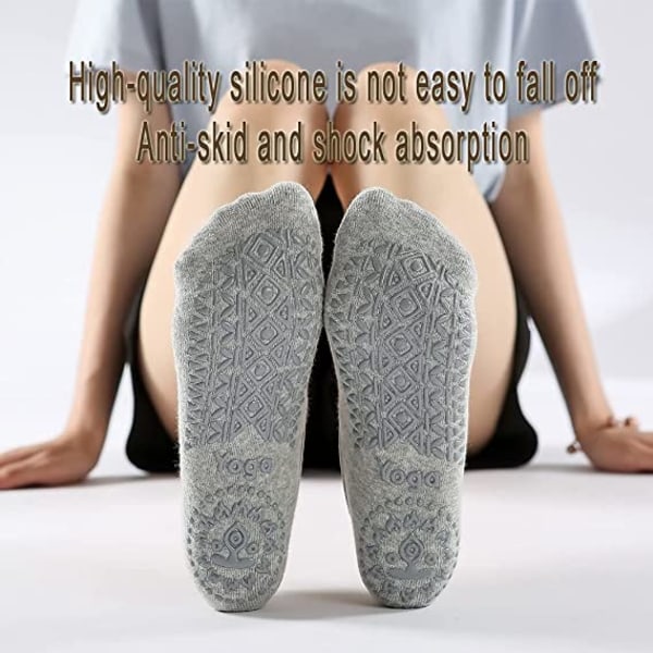 Halkfria yogastrumpor med grepp Antislip Pilates Fitness strumpor