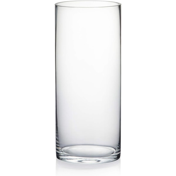 Cylinderformad glasvas, diameter 5\", höjd 12\", genomskinlig blomsterbehållare, högt mittpunktarrangemang för bröllopsfest, heminredning, 1 styck