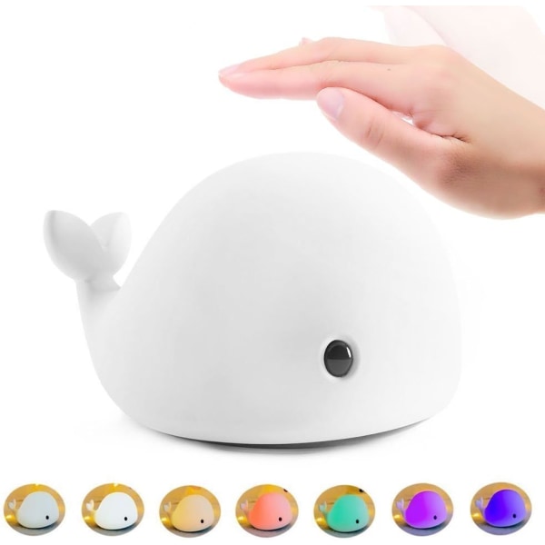 Baby Nattlampa LED Baby Nattlampa Delfinformad Nattlampa USB Uppladdningsbar Nattlampa Silikon Baby för barnrum