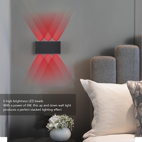 LED Vägglampa Sladdlös RGB Dimbar Batteridriven Uppladdningsbar Magnetisk Upp och Ner Väggmonterad Lampa för Trapphus Korridor Sovrum Svart