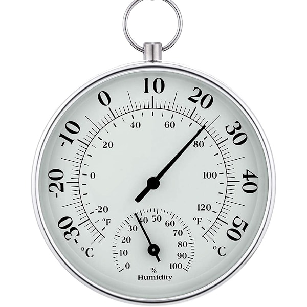 Hygrometer Termometer, Lättläst Skala Med Brett Mätområde, Aluminiumurtavla För Inom- och Utomhusbruk, Automatisk Kalibrering, Hög Kvalitet