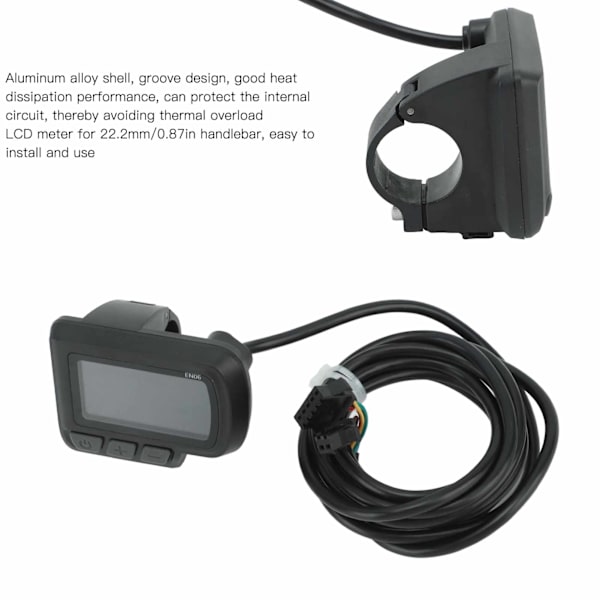 Elcykelkontrollersats med LCD-display 24V 36V 48V 500W till 750W 26A 3-läges sinusvågskontroller för scooter
