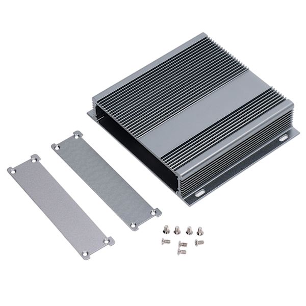 Elektrisk låda i aluminiumlegering för projekt, integrerat hölje, 31x143x130mm, mattgrå