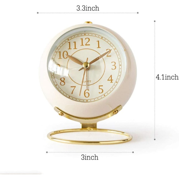 8,5 cm Urtavla Globe Design Metallväckarklocka utan tickande boll