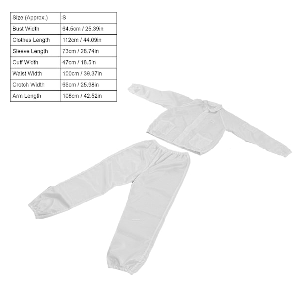 Skyddsoverall Antistatisk Polyester Skyddskläder Vit Delad Design för Verkstad S