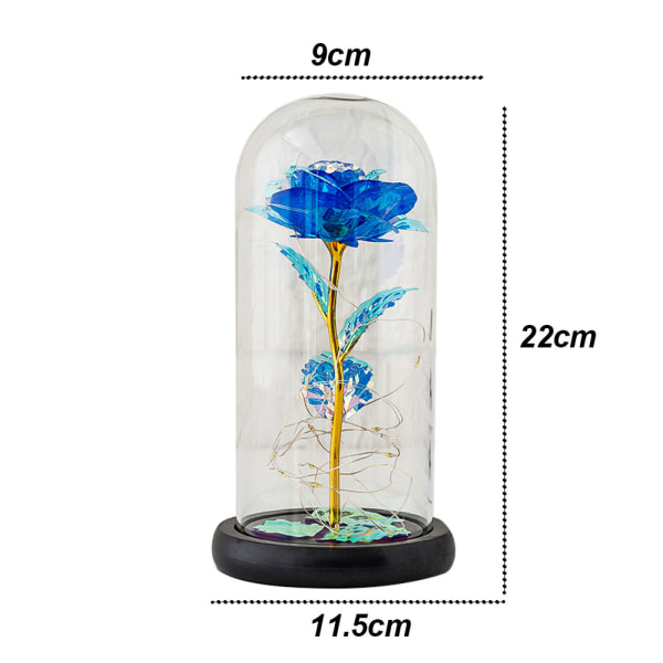 Rosglas täck-magisk ros med glaskupol, en kvinnas födelsedag