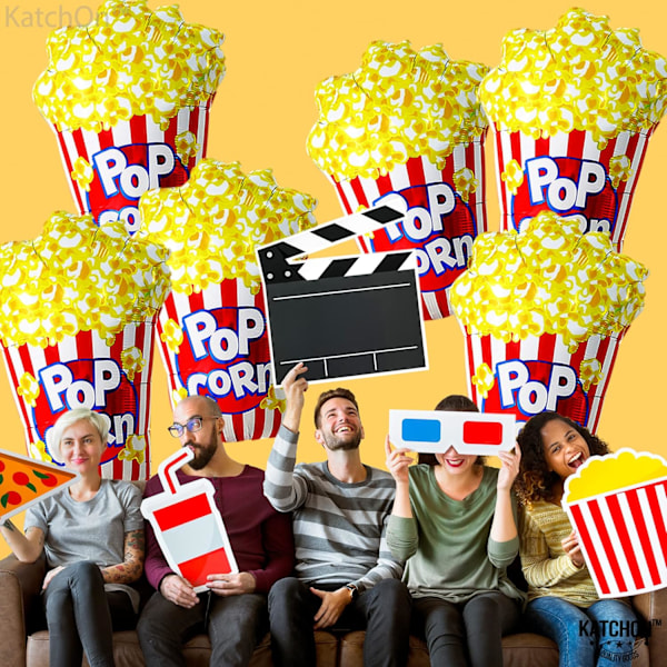Popcorn Papperslådor, Magisk Filmkväll Med Fettresistenta Hinkar, Retrodesign För Hollywood-Temafester, Stora Behållare Med Enkel Vikning