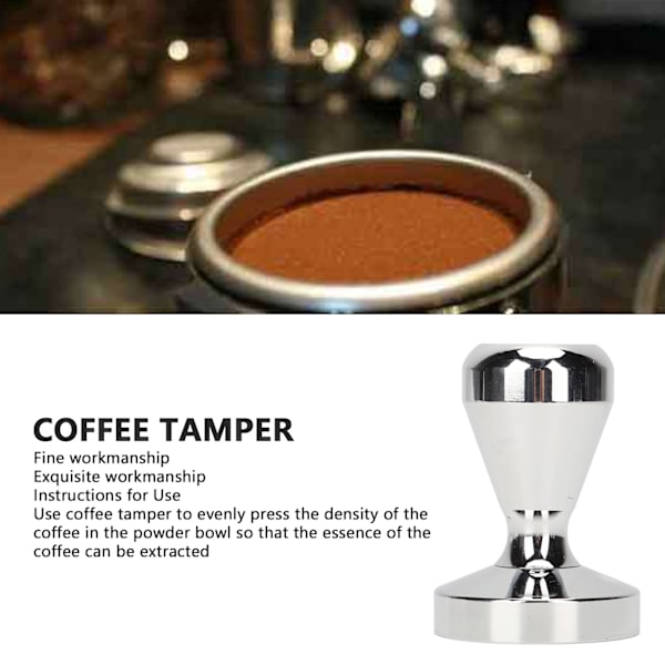 Kaffehandtamper i rostfritt stål med halkfri yta, bekväm handkänsla, modern kaffemaskin manuell tamper 51 mm/2,01 tum