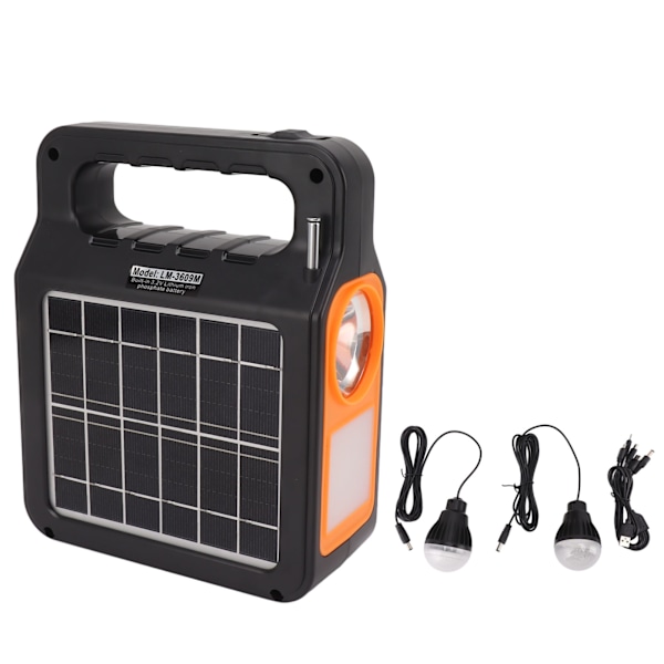 Bärbar Power Station Camping Solgenerator Utomhus Mobil Strömförsörjning för Utomhusstånd Camping Mobiltelefonladdning Belysning LM 3609M
