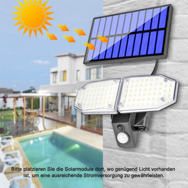 Split Solar Wall Light Solar Lampor för utomhus med rörelse