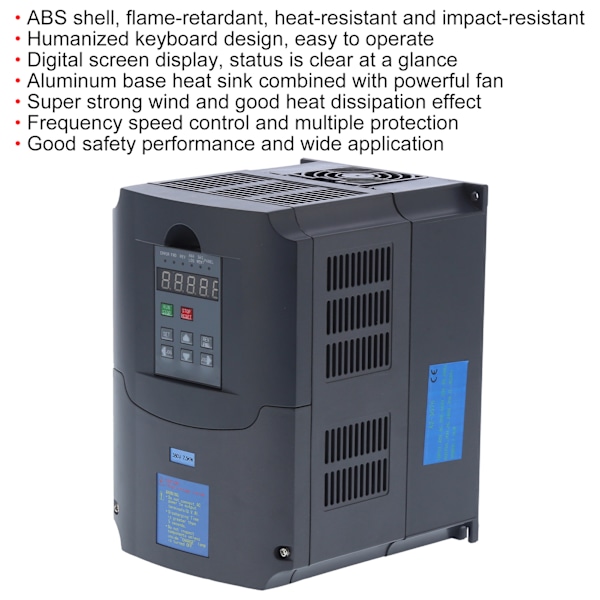 Variabel Frekvensomformare 3-fas VFD Motorhastighetsregulator 380V Utgång 7.5KW A2-3075