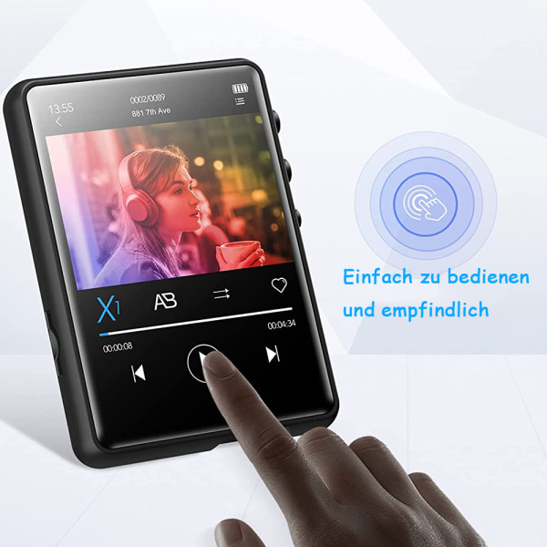 16GB MP3-spelare pekskärm musikspelare med högtalare