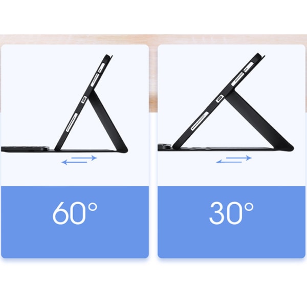 Tangentbord för nya iPad Pro 12.9 2021/2020/2018, QWERTY bakgrundsbelyst trådlöst Bluetooth case för iPad pro 12.9 tum 5/4:e generationen/3:e generationen