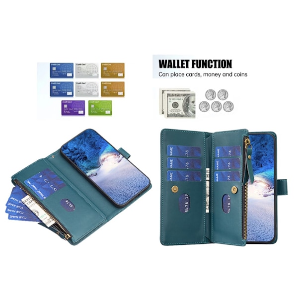Xiaomi Redmi Note 13 Pro 5G Big Wallet 11-FACK Plånboksfodral - Grön Grön
