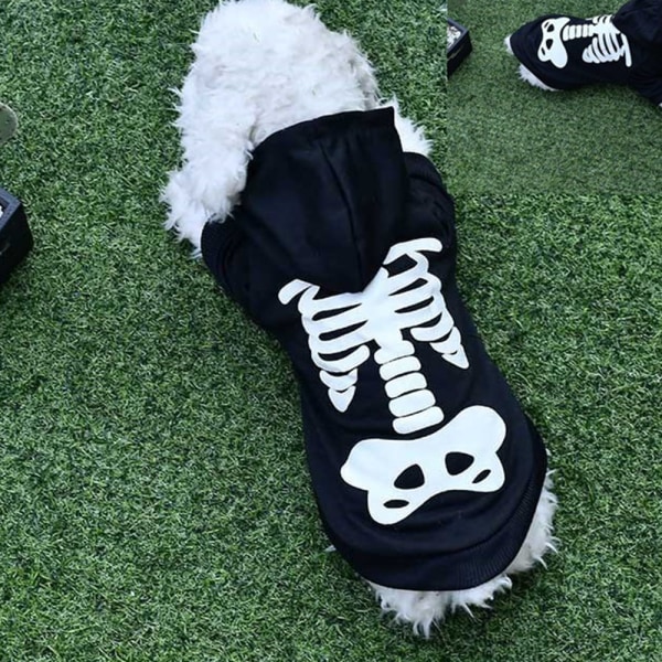 Solid Glow Skull Halloween Hund kostym Husdjur Carnival Holiday