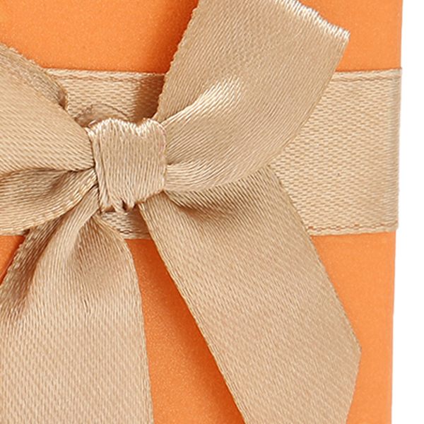 Klockförvaringslåda med rosett, klockfodral, presentask för klockor till jul, årsdag, födelsedag, orange