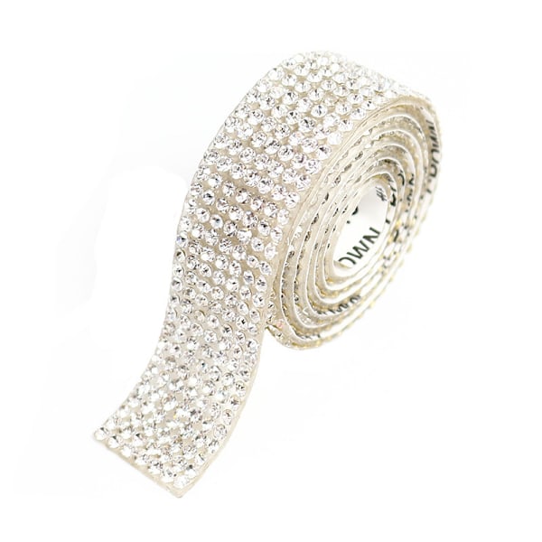 Självhäftande Rhinestone-remsor, Kristall Diamantband för Glänsande Konst & Hantverk, DIY Biltelefondekoration (Silver)