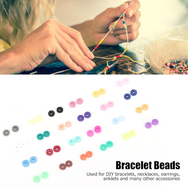 Lera Pärlor DIY 24 Färger Mjuk Keramik Platt Rund Pärla Kit Väska för Smycken Halsband Armband Tillbehör Dekoration