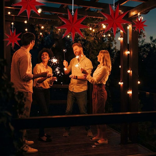 3-pack 3D-stjärnpapperslyktor hängande lyktor för julbröllop födelsedagsfest babyshower