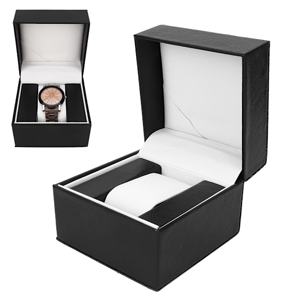 Elegant Klockbox, Lyxig Displayfodral med Mjuk Vaddering, Vattentålig P.U. Läder Smyckesförvaring för Klockor och Andra Värdefulla Föremål,