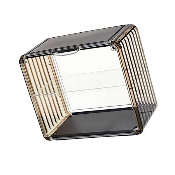 Figur Display Box Akryl Blind Box Display Case Montera Samlarobjekt Box Dammskydd Skydd Vitrin för Actionfigur Liten Storlek Te Brun