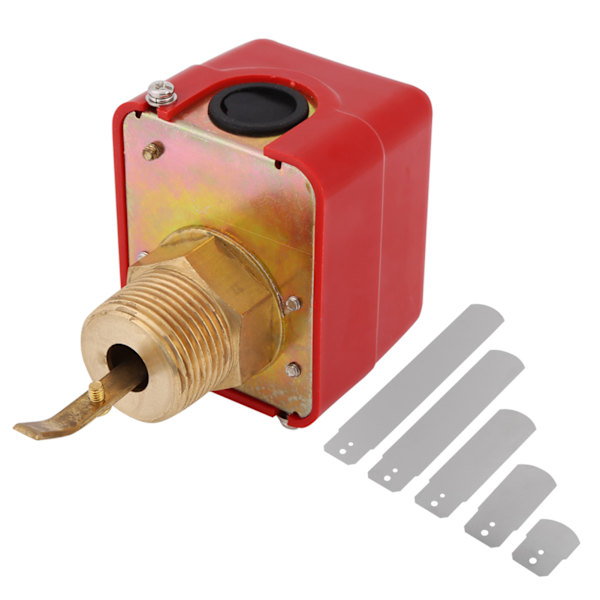 1st AC250V 10Bar Mässing Vattenflödesbrytare Paddelkontroll NPT-gänganslutning Röd