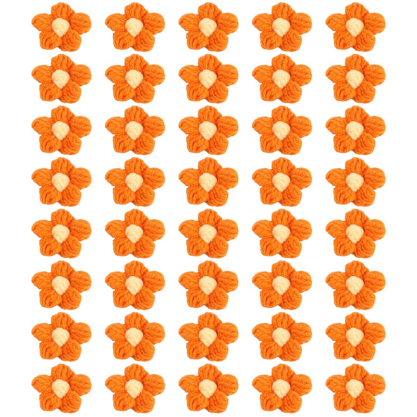 40 st konstgjorda stickade ullblommor hög simulering återanvändbara söta konstgjorda apelsinblommor för hem bal bröllopsdekor