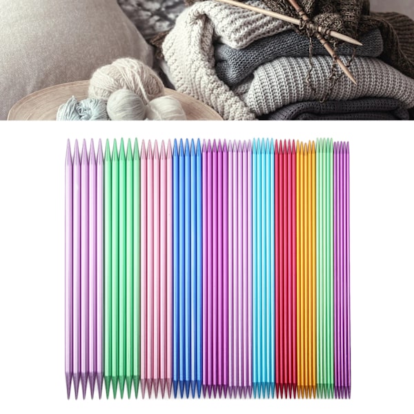 55 st stickor i aluminium, ergonomisk design, 20 cm/7,9 tum, metallvävningsnålar för hushåll