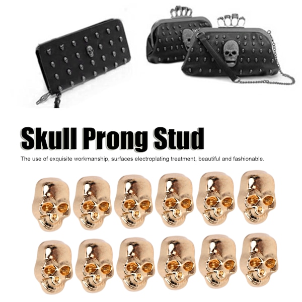 200 set nitar med dödskalle, gotisk stil, vackra och fashionabla dödskallenitar, accessoarer för gör-det-själv-skor, kläder och väskor, guld