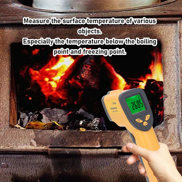 Infraröd Termometer Digital Display Beröringsfri Temperaturpistol ‑50‑600℃ Temp Gun