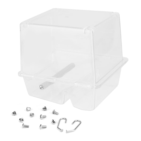 Transparent plastfågelmatare med stor kapacitet Automatisk fågelmatbehållare för parakit