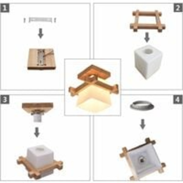 Enkel Japan Tatami E27 Trälampa Hallway Veranda Balkong Taklampa Armatur Glas Modern Tak
