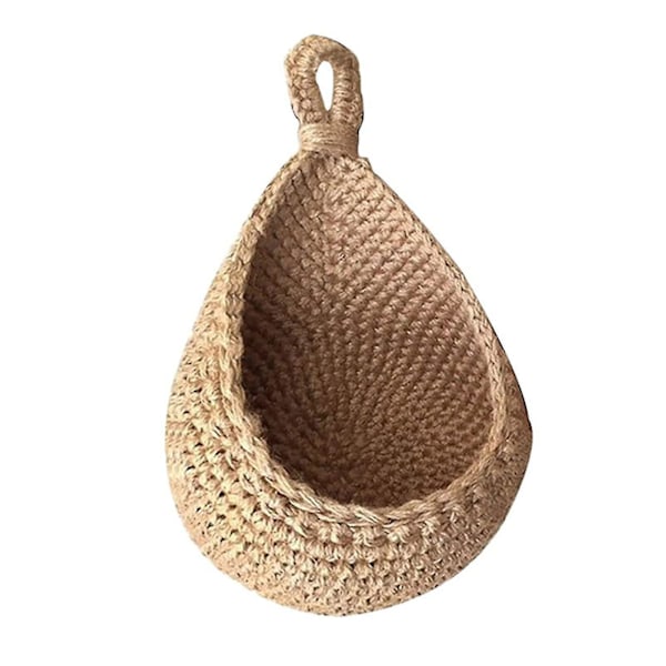Hängande väggkorg för frukt och grönsaker, vintage handgjord vävd förvaringskorg för hem och vardagsrum