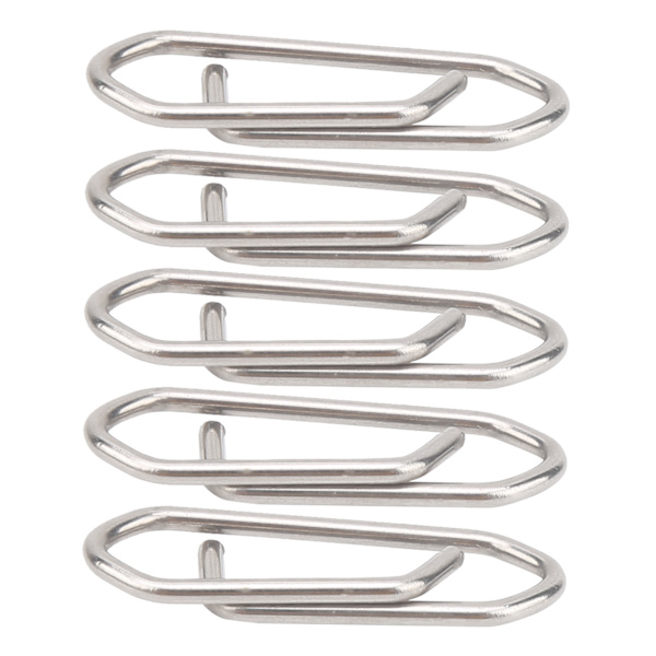 100 st fiske Power Clips Länk Rostfritt Stål Snabbväxlingshastighet Clips Connector L