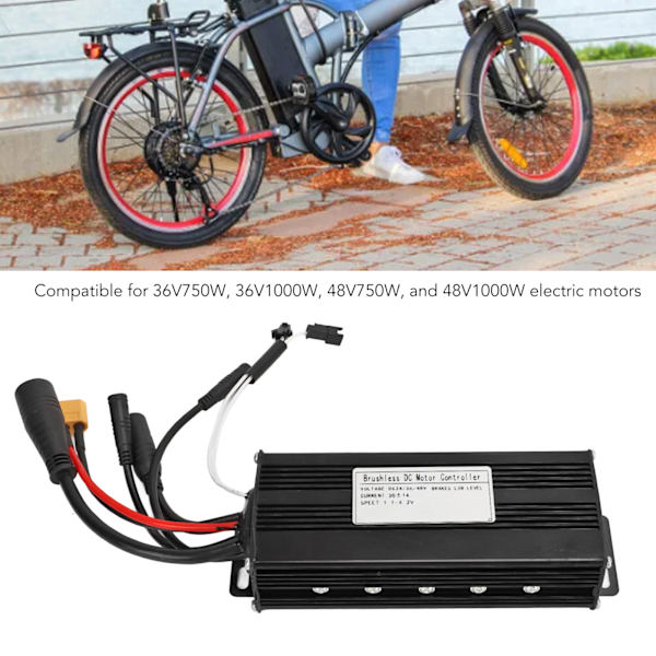 30A Cykelhastighetsregulator Sinusvåg 3-läges Aluminiumlegeringsskal Bra värmeavledning för 24V 36V 48V Motorcykelkonvertering