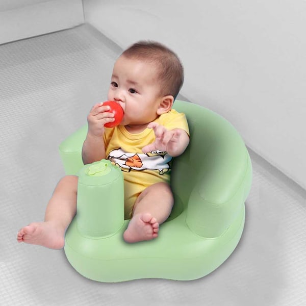 Baby Inbyggd Pump Badstol Uppblåsbar Stol Soffa Lek Barn (grön)