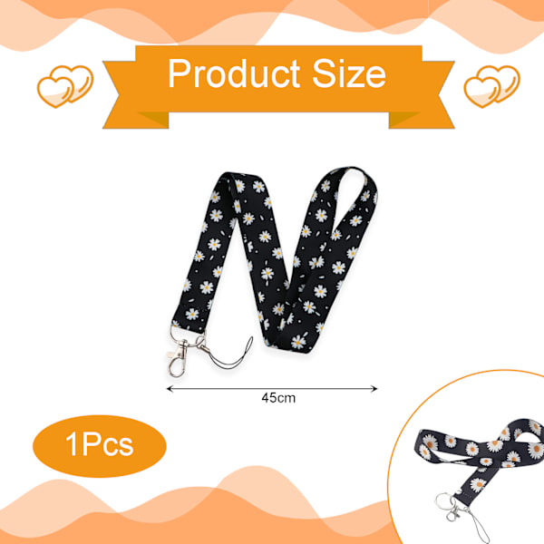 Lanyard, 1 st. Tryckt Lanyard Halsband, Mode Nyckel Lanyard, Korthållare Lanyard, Mobiltelefon Lanyard Halsband, Nyckel Lanyard för ID-kort, Student