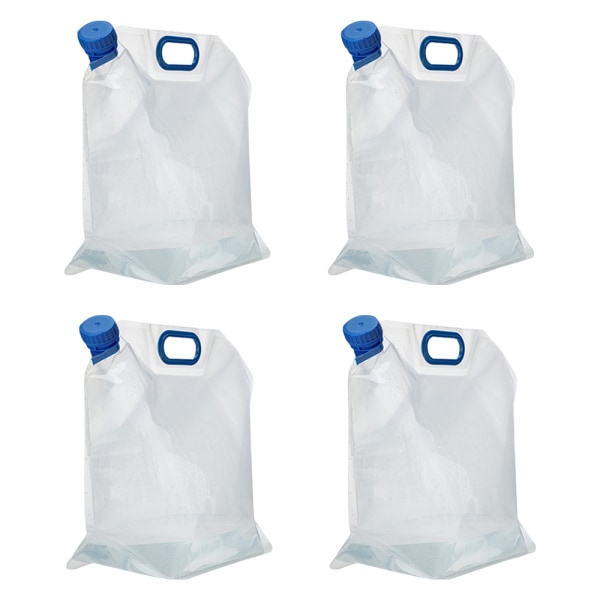 Vattenbehållare påse, livsmedelskvalitet klar plast förvaringskanna för camping vandring ryggsäck nödsituation 5L blue