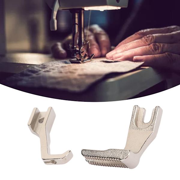 1 set Welt Piping Foot Cutout Rostskydd Stål Enkel Installation Sy Maskin Fot Byte för Industriell