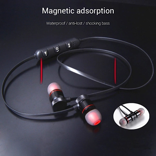 Bluetooth Hörlurar Trådlösa Fitness Hörlurar Stereo Headset Musik In-Ear Hörsnäckor