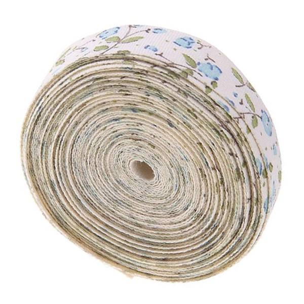 Tryckt litet blommigt band DIY handgjorda håraccessoarer bågmaterial (himmelsblå)