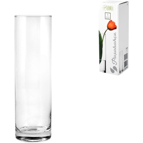 Flora Rak Vas 26 cm, Glas, Transparent, 26CM