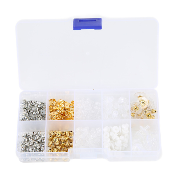 530 st Earring Backs i Legering Silikon Plast Material DIY Tillverkning Lätt Utbytbara Smyckestillbehör för Hantverk