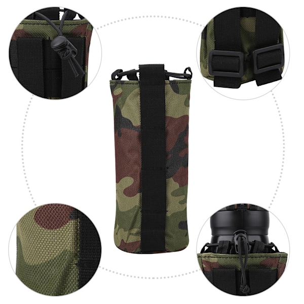 800D Nylon Utomhus Camping Vattenkokspåse Sport Vattenflaska Fodral (Kamouflagefärg)
