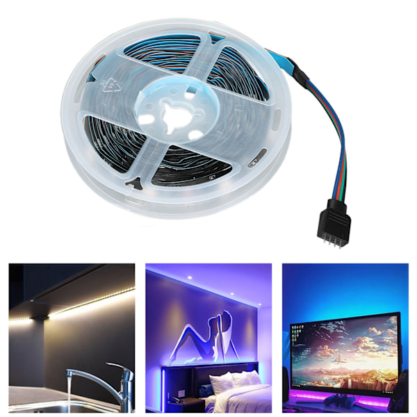 RGB-ljusremsa 5V USB LED-ljusremsa med 3 knappfunktioner för sovrum, klubb, hotell, hall, korridor 3 m / 9,8 fot