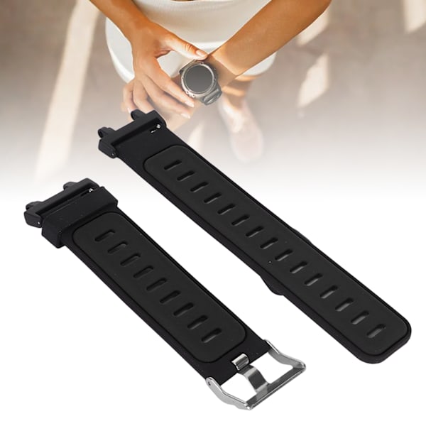 Mjukt silikonurband justerbart ersättningsband tillbehör passar Amazfit T Rex 2 Smart Watch svart och mörkgrå