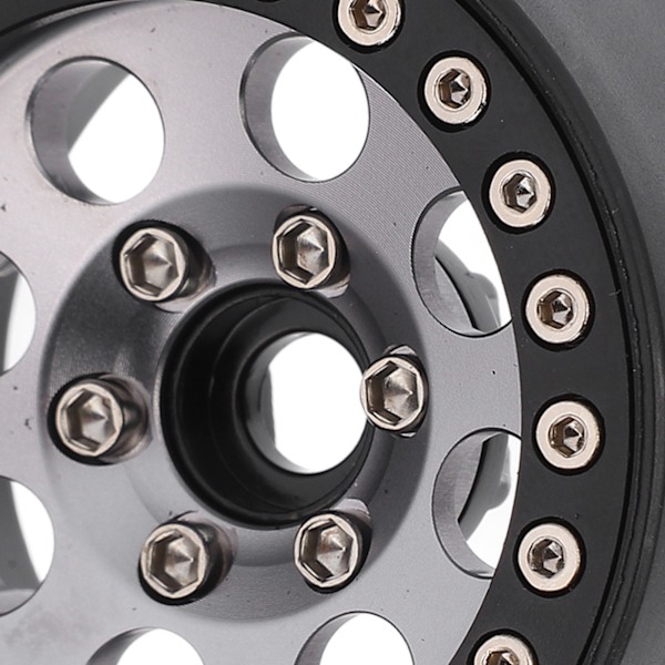 4 st 1,9 tum RC metallfälg Beadlock 8 runda hål fälgnav för Axial SCX10 90046 RC 1/10 bil titanfärg