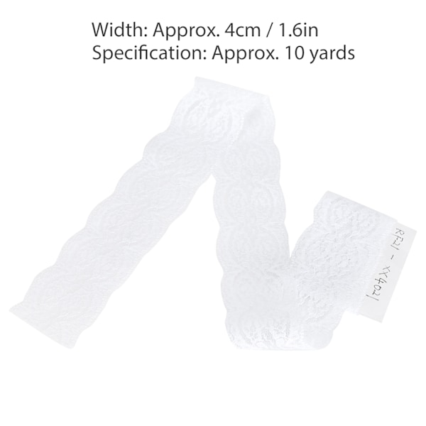 4 cm dekorativ spets vit nylon sicksack mönster trim band kläder tillbehör 10 meter