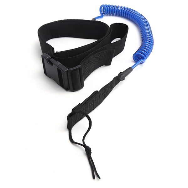 Surfboard Leash TPU Heliciform Bekväm Hög Elastisk Surfing Säkerhet Dragrep (Blå Vit)